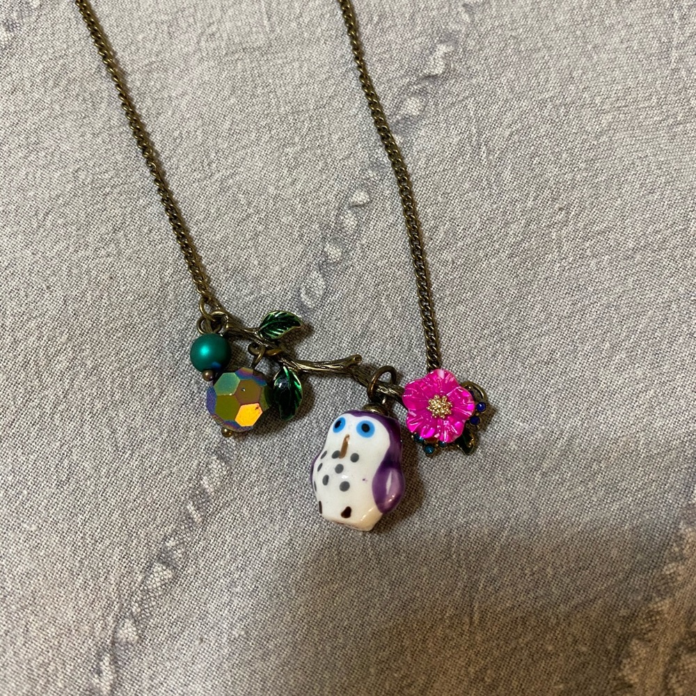 Betsy Johnson Owl Necklace